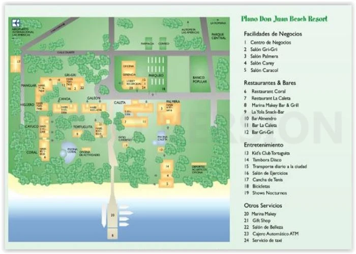 Mapa Don Juan Beach Resort
